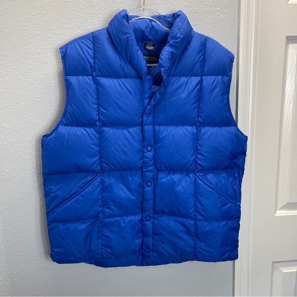 Lands End Vest Goose Down Feathers Blue Large Mens - Picture 2 of 11